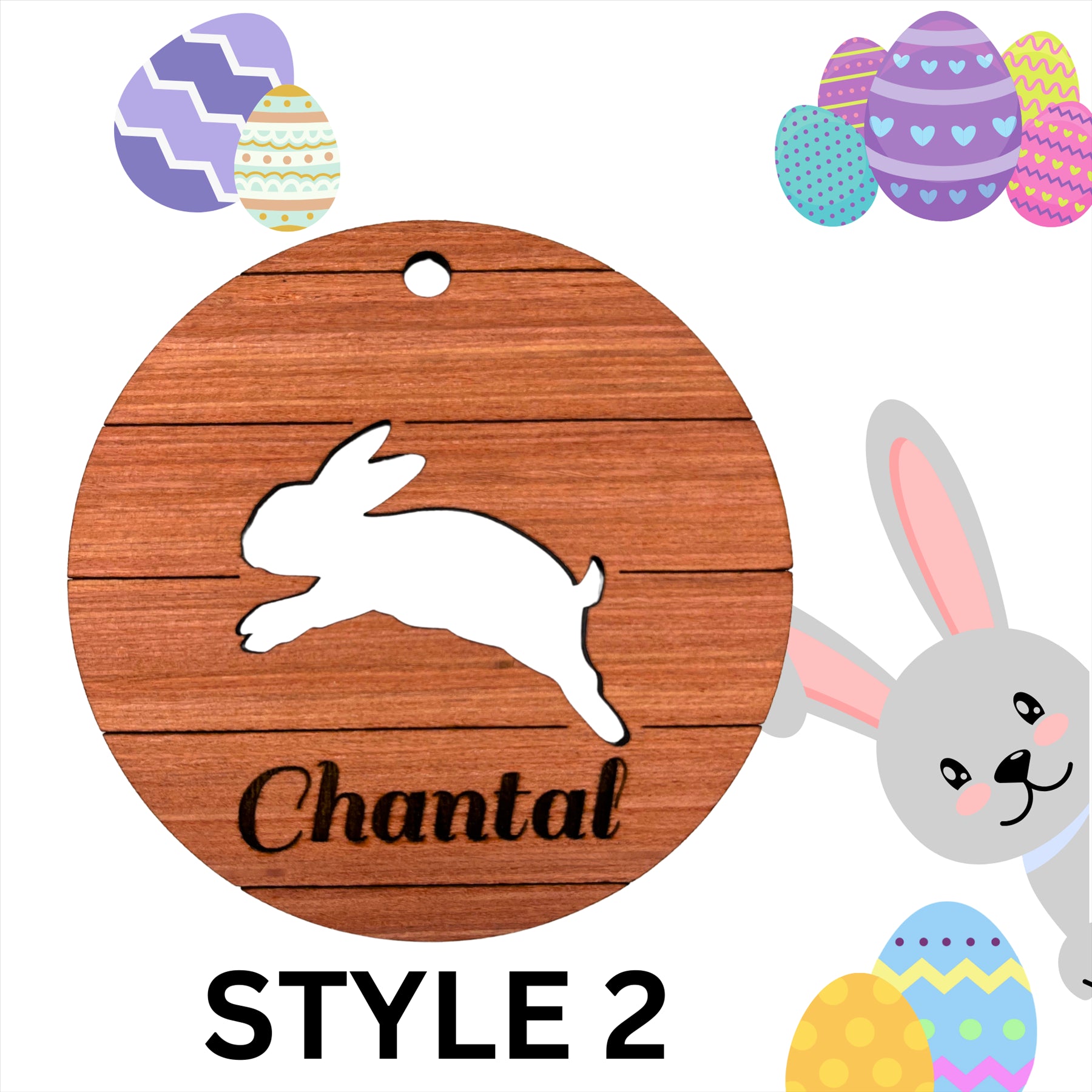 Personalised Easter Wooden Bunny Gift Decoration Tag Personalised Easter D�cor - Just Horse Riders