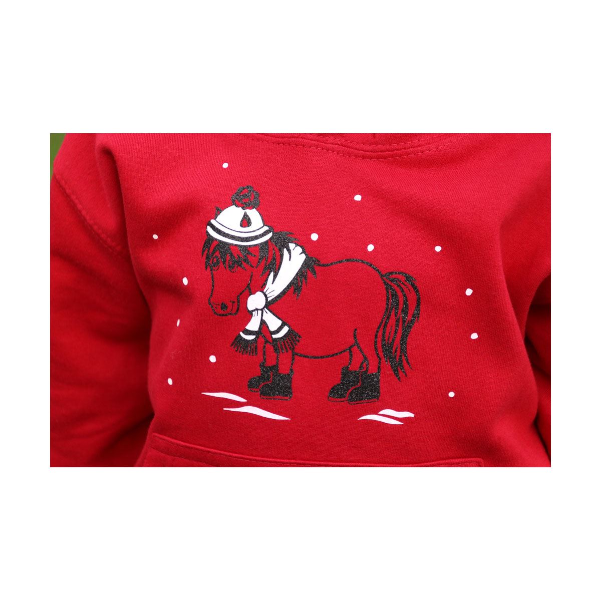 British Country Collection Christmas Snow Pony Glittering Hoodie - Just Horse Riders