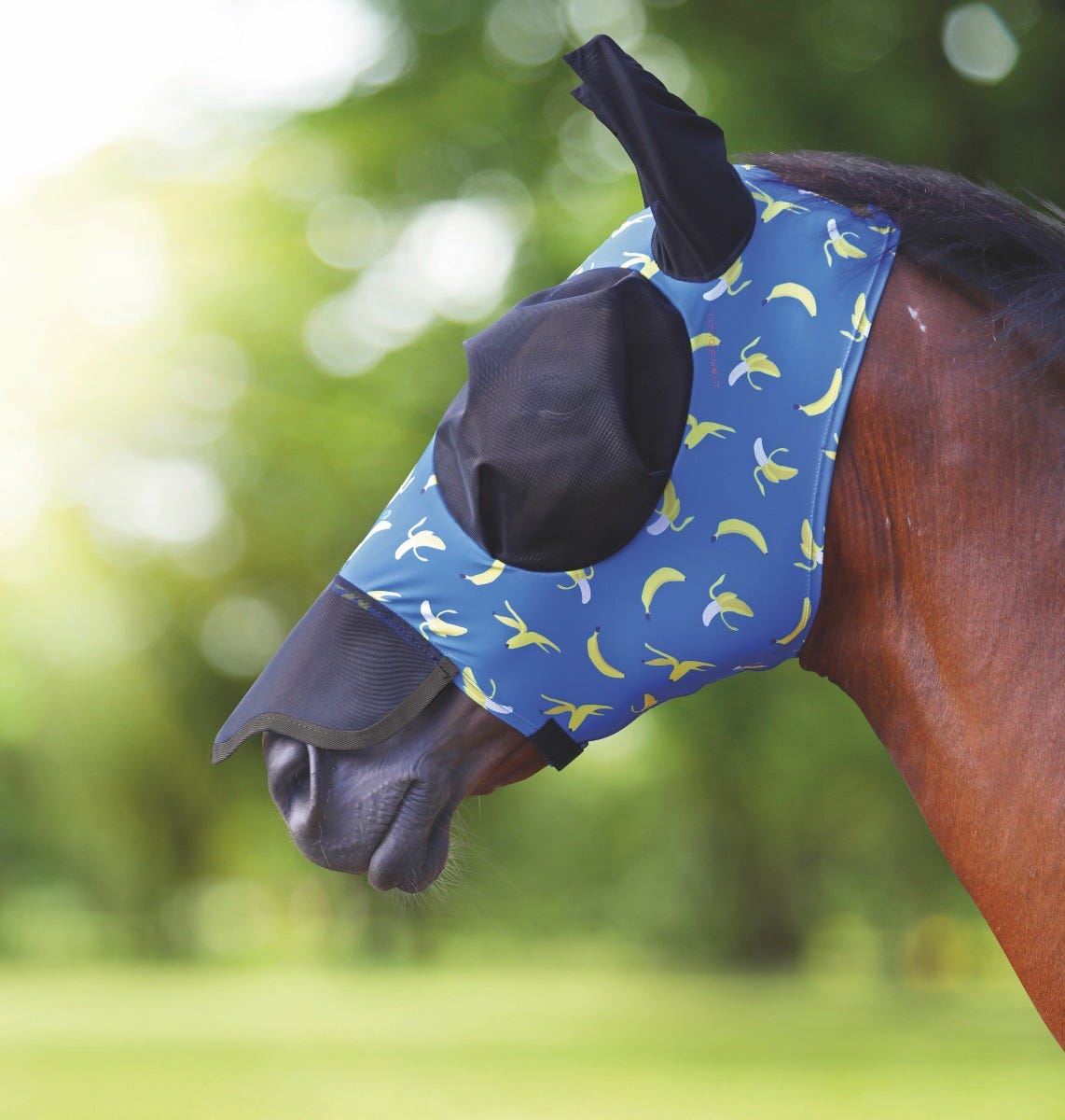 Shires Fruit Print Stretch Fly Mask with Nose - Just Horse Riders