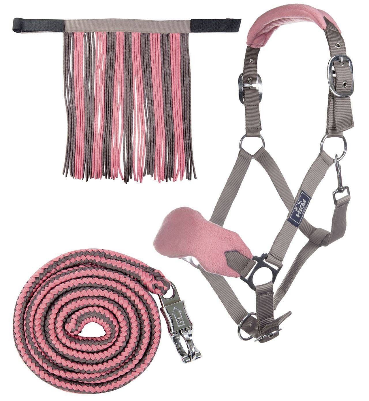 HKM Head Collar Set With Panic Hook & Fly Fringe - Just Horse Riders