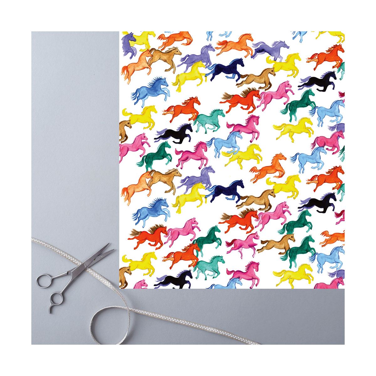 Deckled Edge Gift Wrap Christmas Horsey X 2 Sheets - Just Horse Riders