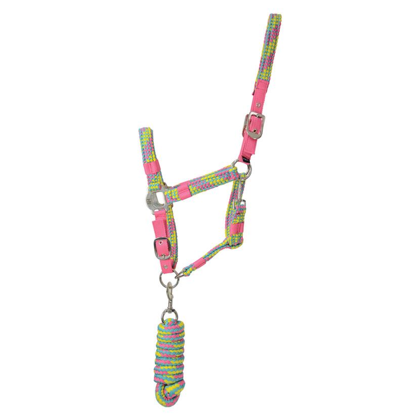 Hy Multicolour Adjustable Head Collar with Rope - Just Horse Riders