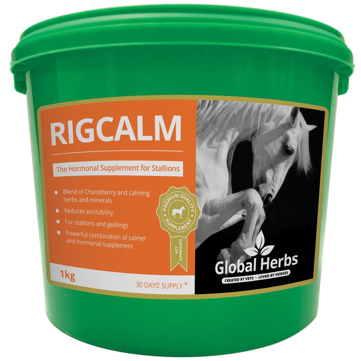Global Herbs Rigcalm for managing riggy behavior in geldings