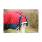 DefenceX System 200 Turnout Rug with Detachable Neck Cover Dark Red/Navy/Light Grey - Just Horse Riders