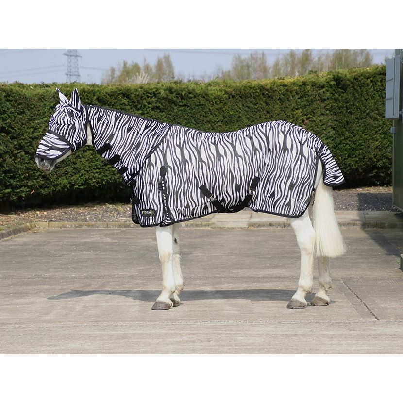 Hy Equestrian Zebra Fly Mask with Ears and Detachable Nose - Just Horse Riders