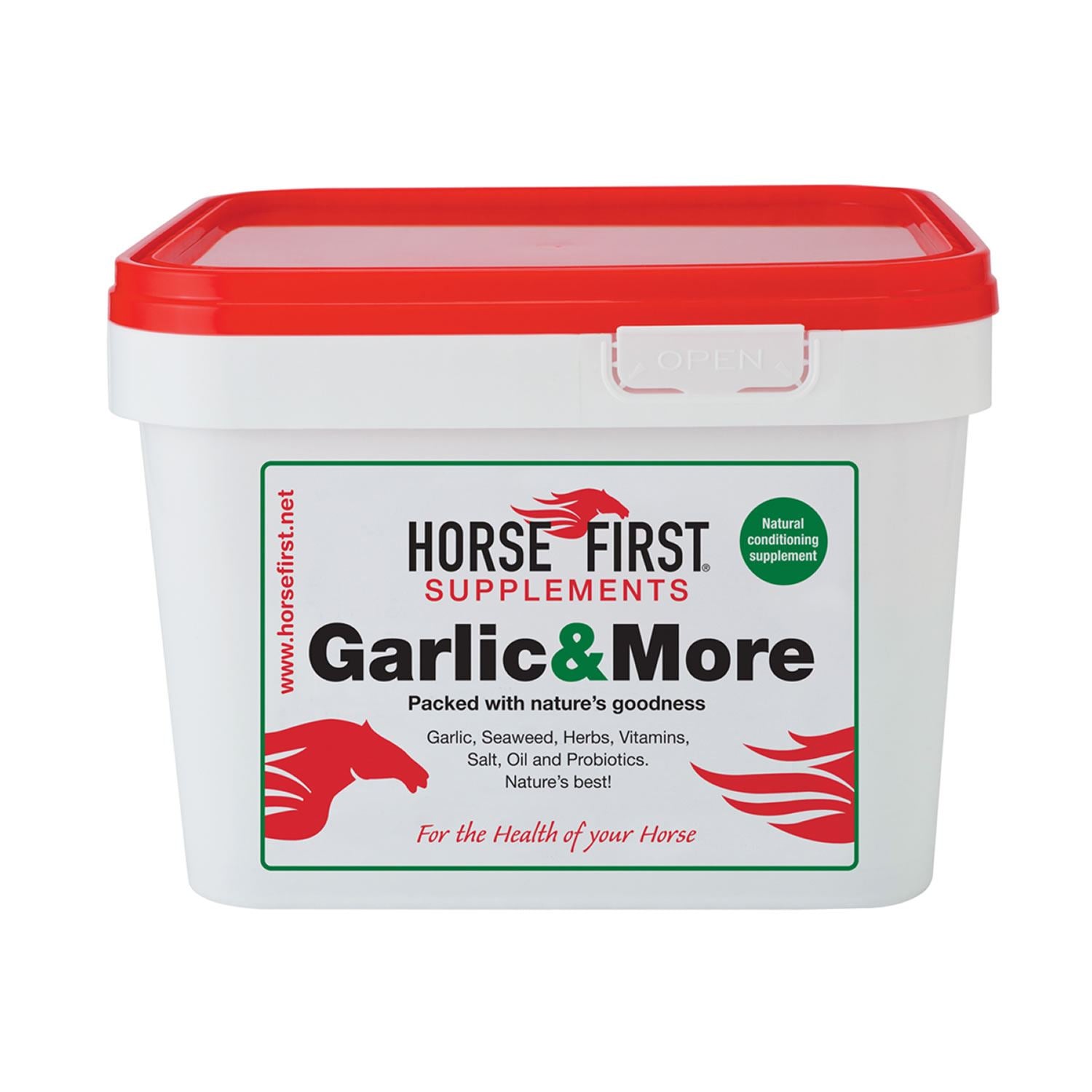 Horse First Garlic & More - natural supplement for horses and ponies, supporting digestive and immune systems.