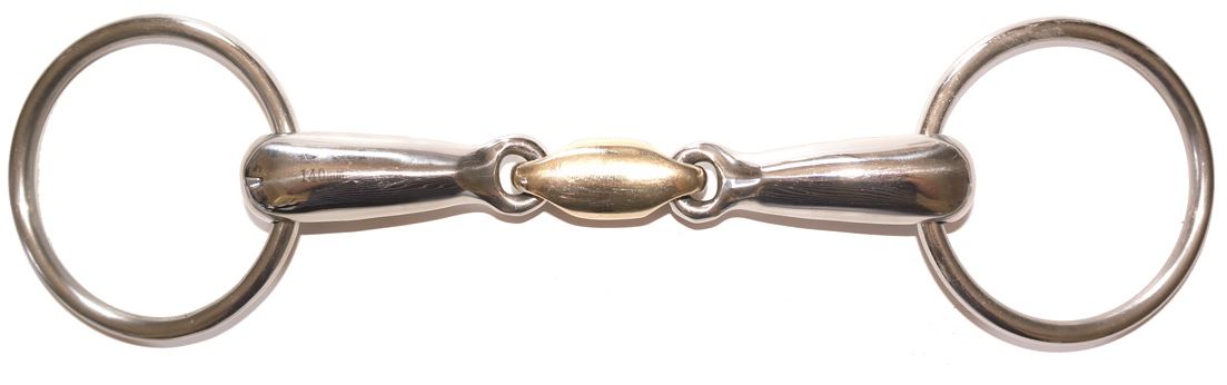 JHLPS Hollow Loose Ring Snaffle Brass Lozenge - Just Horse Riders