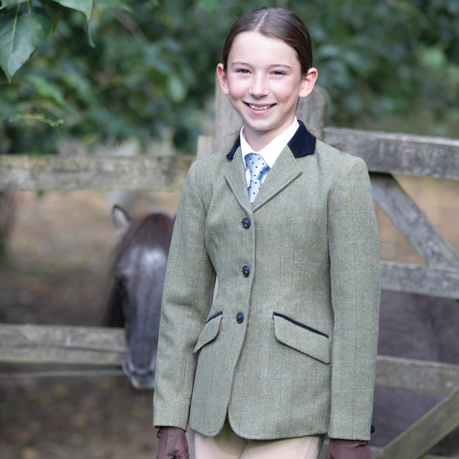 Equetech Childs Thornborough Deluxe Tweed Riding Jacket - Just Horse Riders