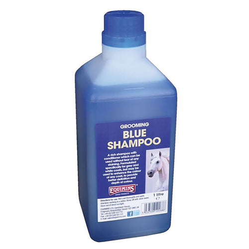 Equimins Blue Shampoo for Greys - The perfect choice for enhancing the colour of grey and white horse coats