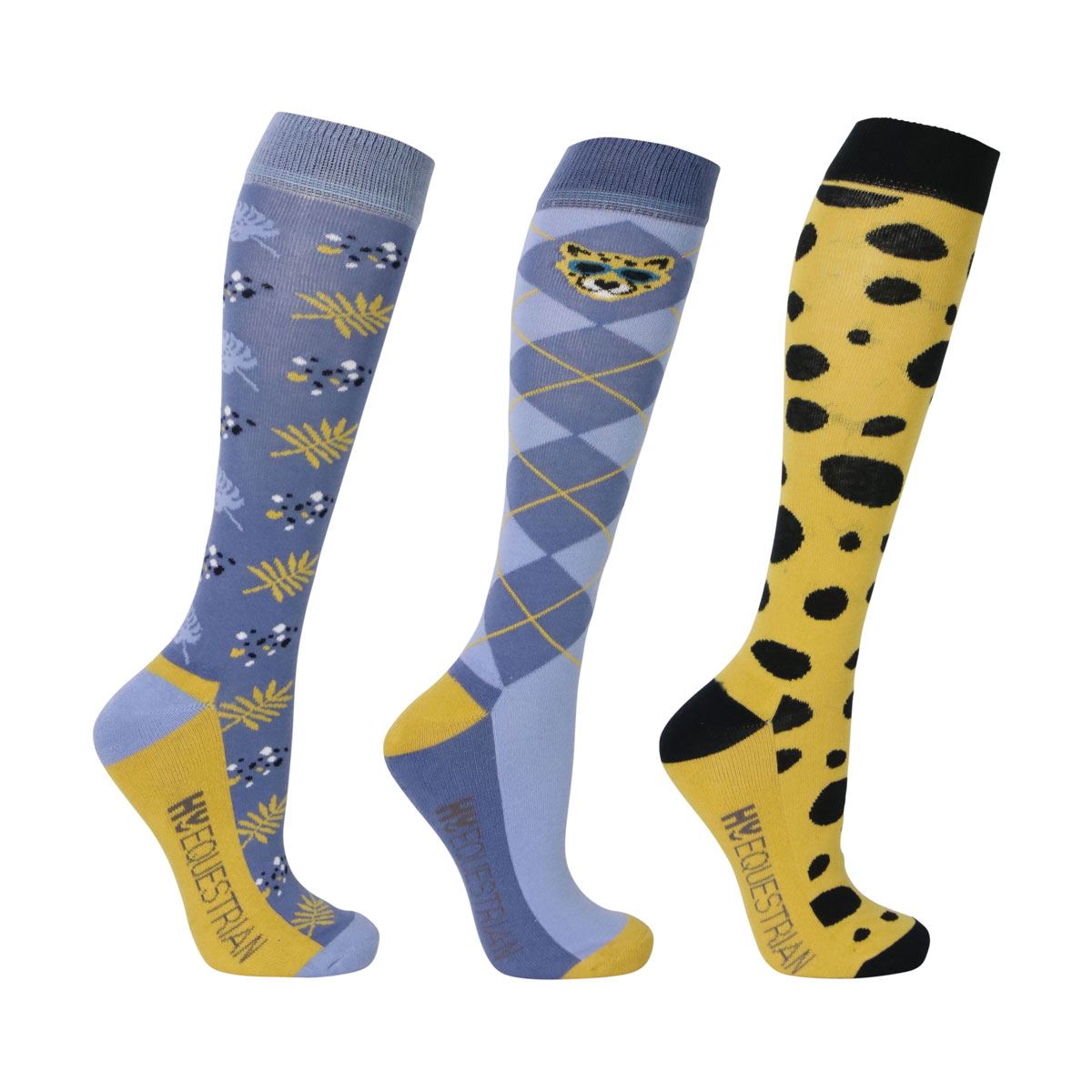 Hy Equestrian Chico the Cheetah Socks (Pack of 3) - Just Horse Riders