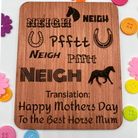 Horse Mothers Day Gift Neigh Translation - Horse Crazy Mum Happy Mothers Day Translate Happy Mothers Day Into Horse - Just Horse Riders