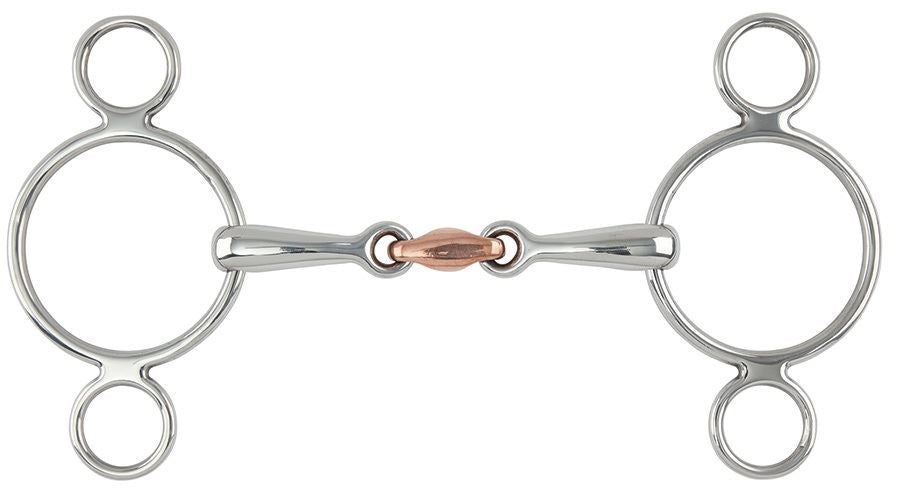 Shires Two Ring  Copper Lozenge Gag - Just Horse Riders