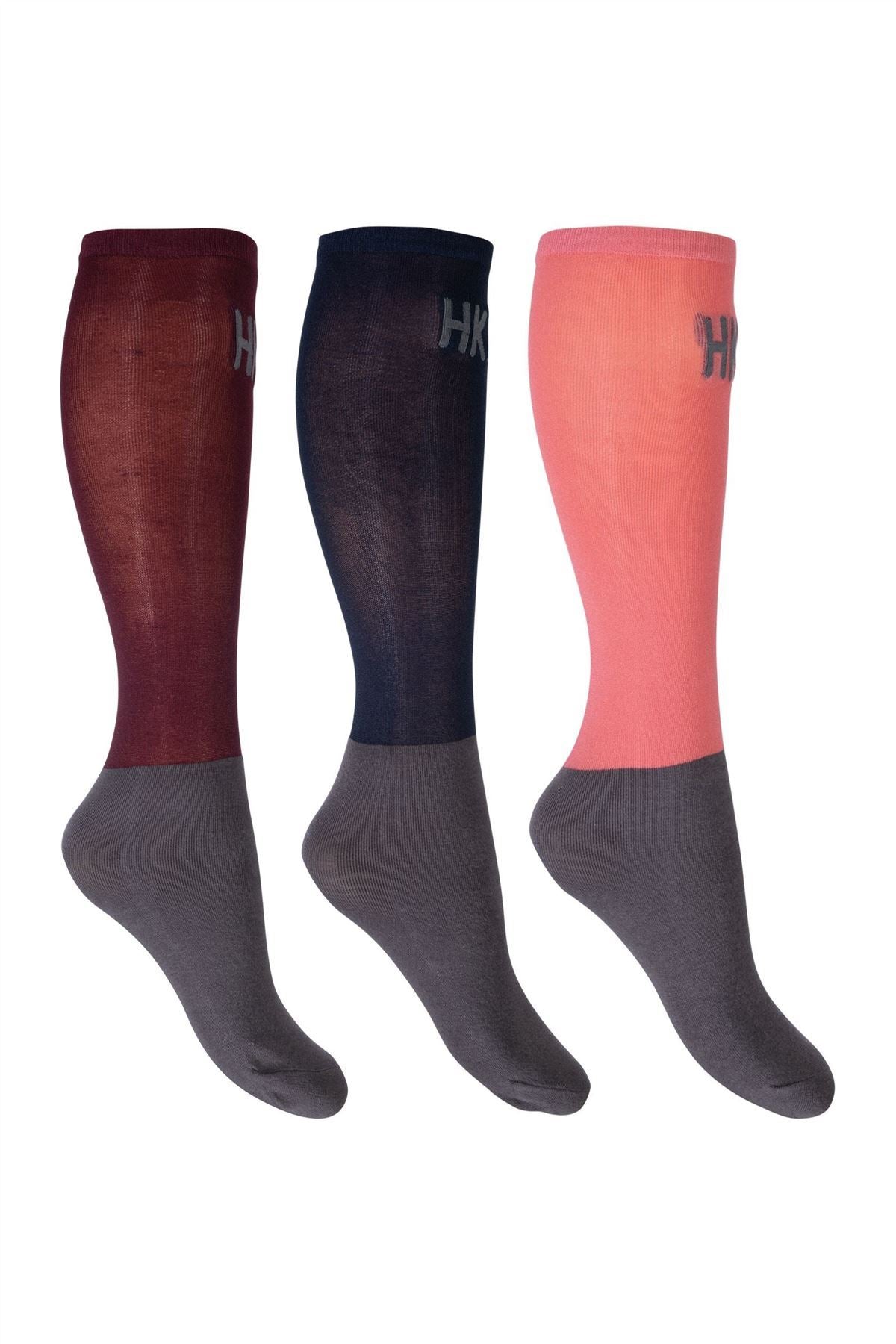 HKM Horse Riding Socks Microcotton Colour Set Of 3 - Just Horse Riders