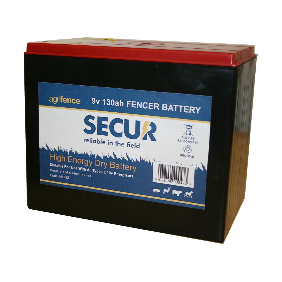 Agrifence 9v 130ah Dry Battery - Just Horse Riders