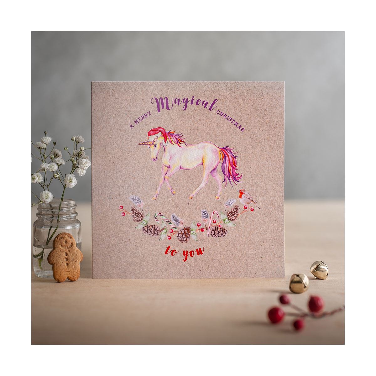 Deckled Edge Christmas Card - Just Horse Riders