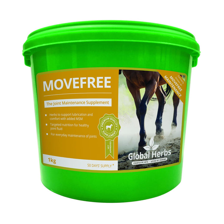 Global Herbs Movefree Maintenance - maintains healthy joint fluid in horses