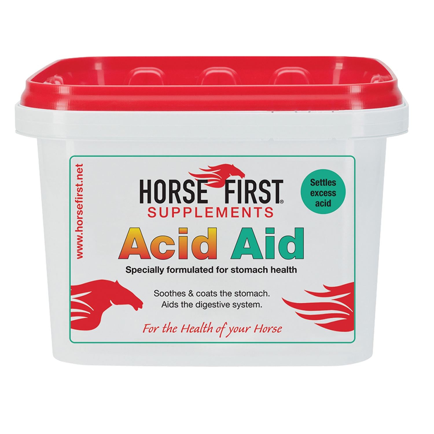 HORSE FIRST ACID AID, designed to soothe the gastric system and maintain a healthy digestive tract