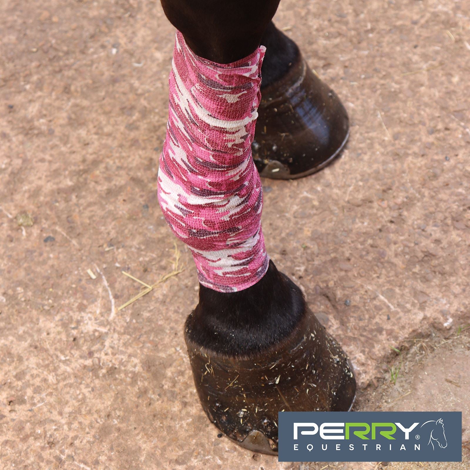 Perry Equestrian 100mm x 4.5m Cohesive Bandage (Pink Camouflage) - Just Horse Riders