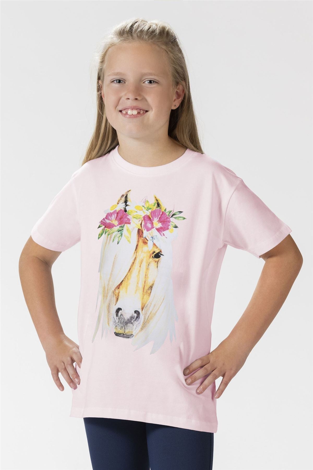 HKM Kids Tshirt Flower Horse - Just Horse Riders