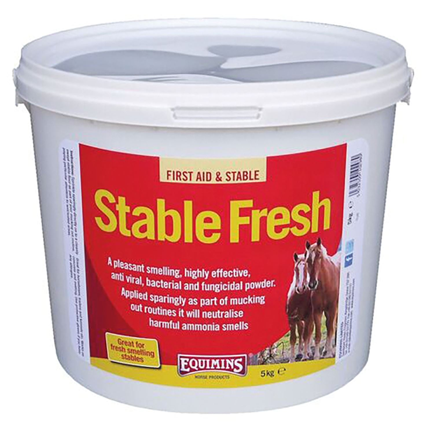 Equimins Stable Fresh Dry Bed Disinfectant Powder for a clean and odor-free stable