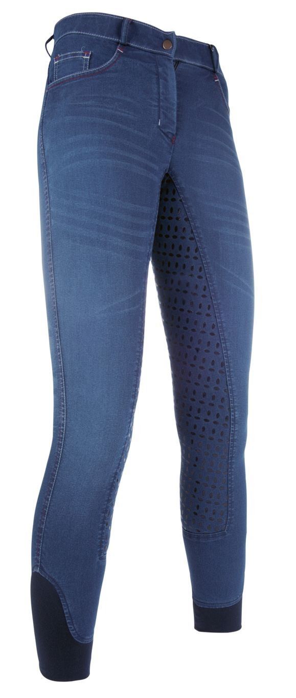 HKM Riding Breeches Summer Denim Easy 3/4 Silicone - Just Horse Riders